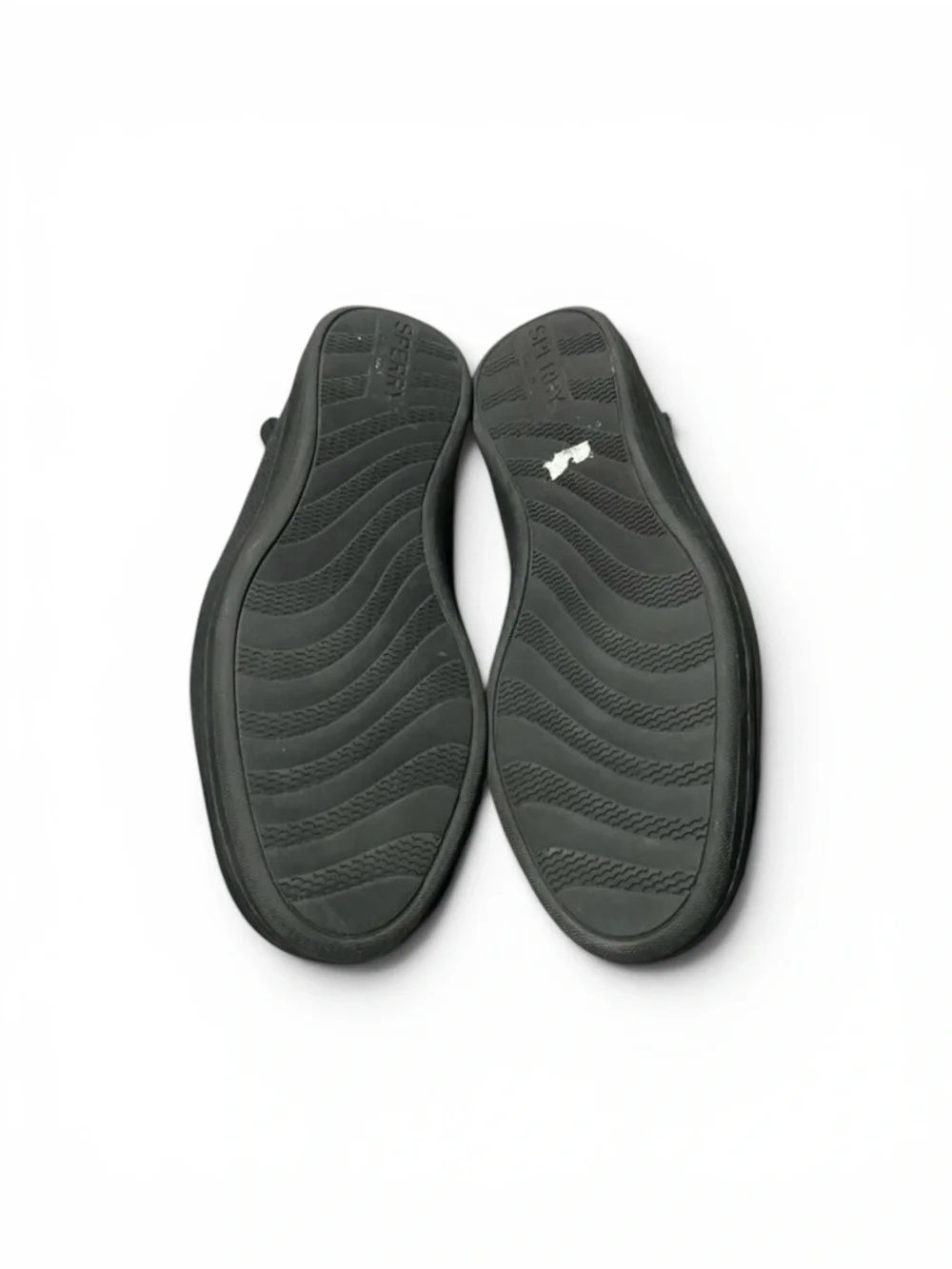 Sperry Black Leather Lace-Up Boat Sneakers